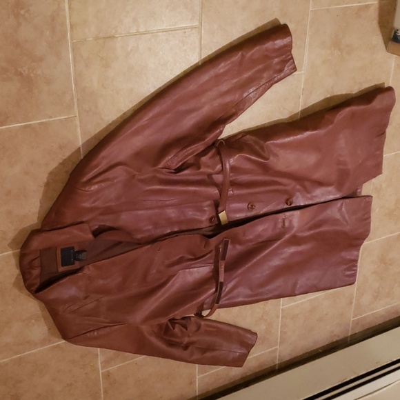 Vintage Long Leather Coat - Picture 2 of 8